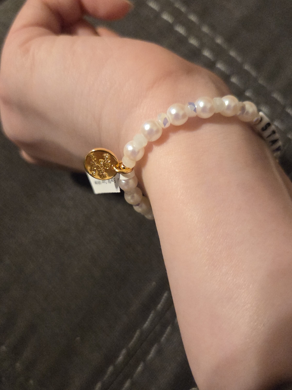 Little Words Project 'Stay Positive' Pearl Bead Bracelet - Picture 6 of 7